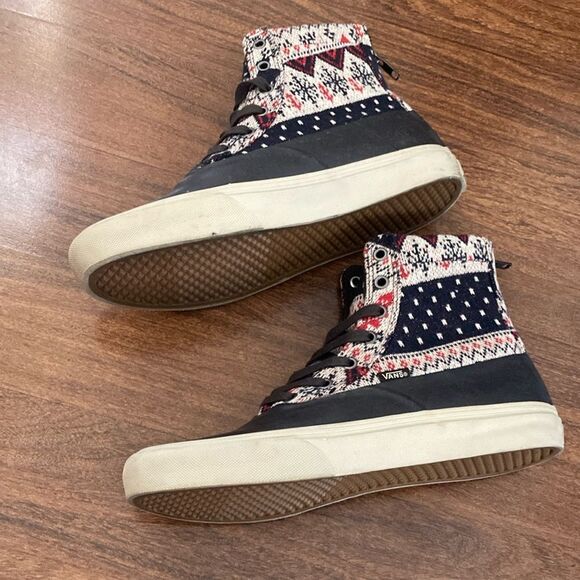 Vans Winter Patterned High-Top Sneakers Sz 9 - Picture 4 of 8